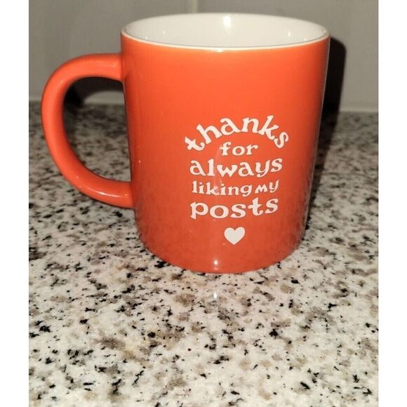 Parker Lane Thanks For Always Liking My Posts 15 OZ Red Coffee Mug NEW - Picture 2 of 3